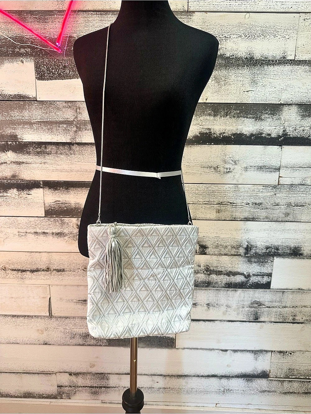 Lorelei Loewe Bake Brocade Silver Crossbody Bag NWT
